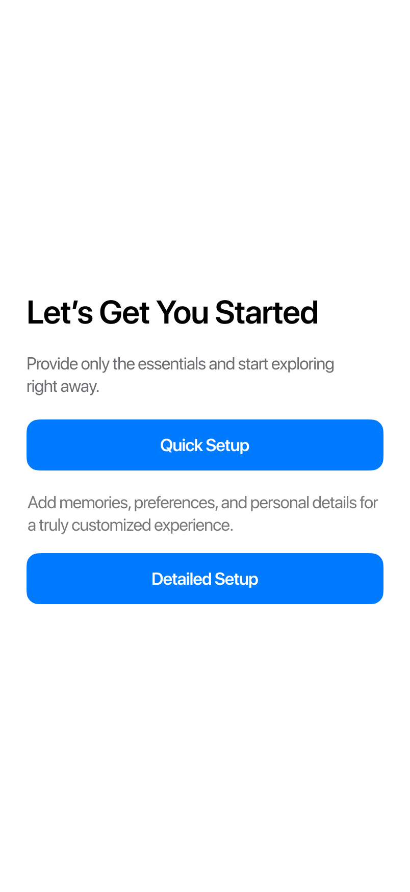 Remembra set up screen
